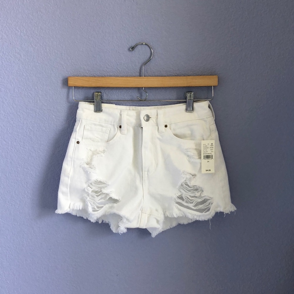 white PACSUN high waisted mom shorts